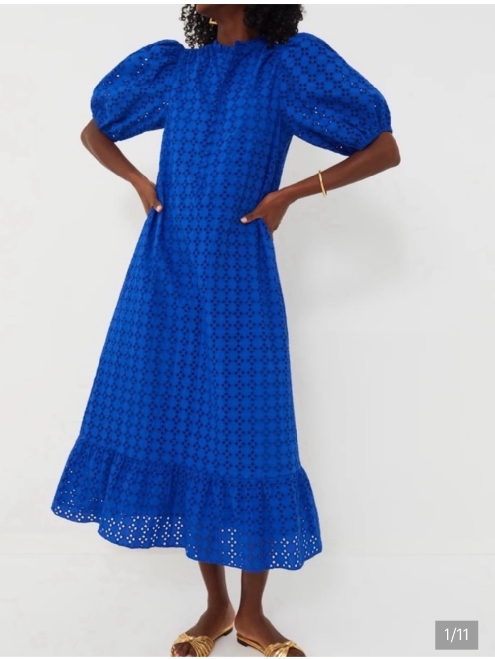 Hyacinth House Eyelet Midi Dress Womens XS